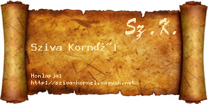 Sziva Kornél névjegykártya