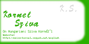 kornel sziva business card